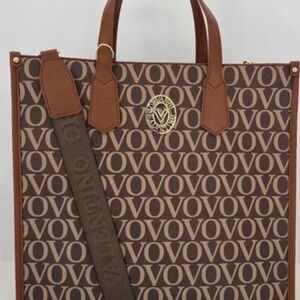 Valentino Orlandi Monogram Large Brown Tote Bag  MSRP $299.99